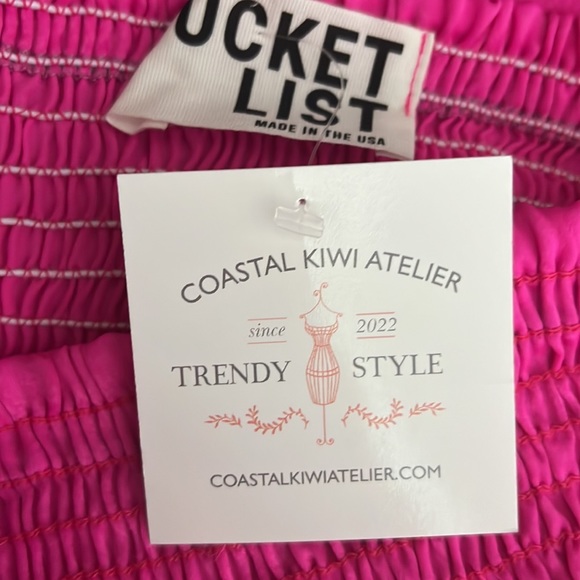 Smocked Fuchsia Jumpsuit with Pockets - Picture 6 of 6